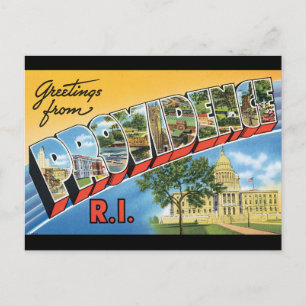 Grüße aus Providence RI_Vintage Travel Postkarte