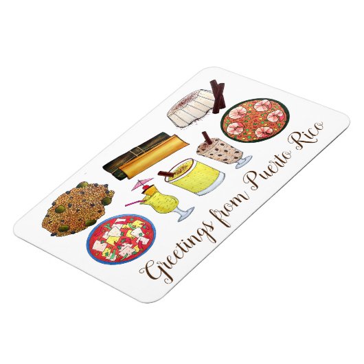 Grüße aus Puerto Rico Karibik Island Foods Magnet (Linke Seite)