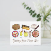 Grüße aus Puerto Rico Karibik Island Foods Postkarte (Stehend Vorderseite)
