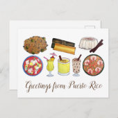 Grüße aus Puerto Rico Karibik Island Foods Postkarte (Vorne/Hinten)