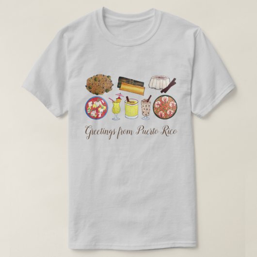 Grüße aus Puerto Rico Karibik Island Foods T-Shirt (Design vorne)