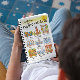 Grüße aus Puerto Vallarta Aquarell Reise Notizblock