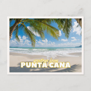 Grüße aus Punta Cana Retro Vintage Reise  Postkarte