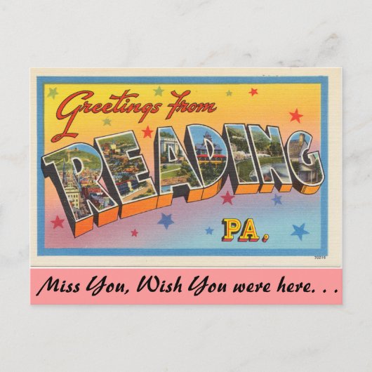 Grüße aus Reading Postkarte (Vorderseite)