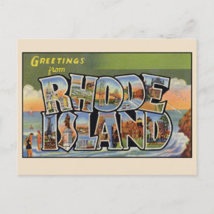 Grüße aus Rhode Island Großer Buchstabe Vintage Postkarte