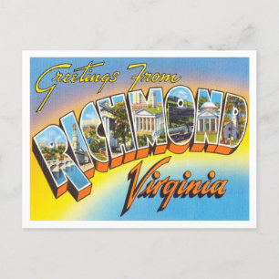 Grüße aus Richmond, Virginia Vintage Reise Postkarte