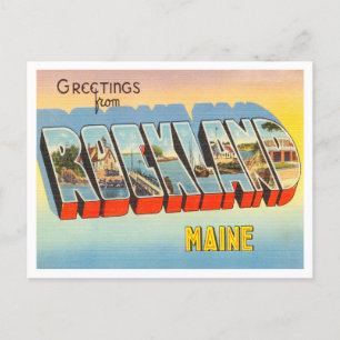 Grüße aus Rockland, Maine Vintage Reise Postkarte
