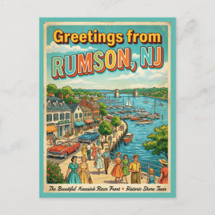 Grüße aus Rumson NJ Retro-Postkarte Postkarte