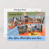 Grüße aus Salisbury Beach, Mass. Postkarte (Vorne/Hinten)