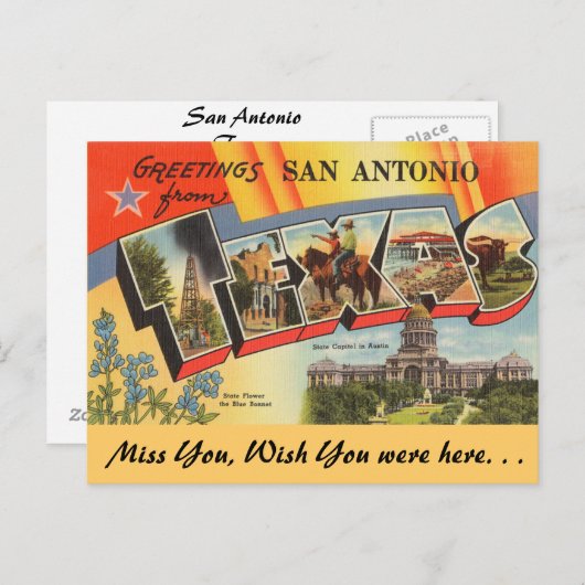Grüße aus San Antonio Postkarte (Vorne/Hinten)