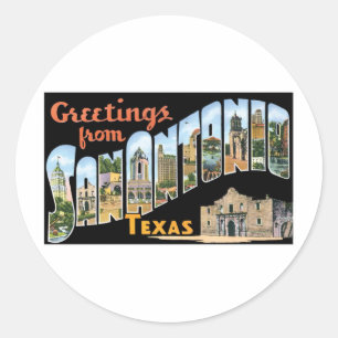 Grüße aus San Antonio Texas Runder Aufkleber