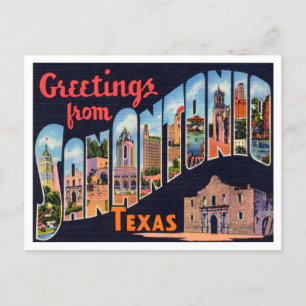 Grüße aus San Antonio, Texas Vintage Reise Postkarte