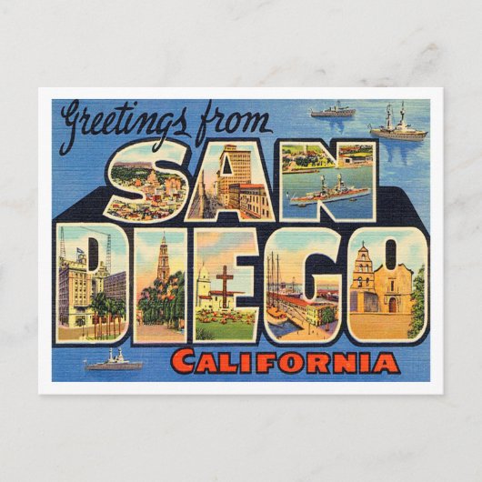Grüße aus San Diego, Kalifornien Postkarte (Vorderseite)