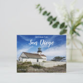 Grüße aus San Diego Old Point Loma Lighthouse Postkarte (Stehend Vorderseite)
