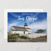 Grüße aus San Diego Old Point Loma Lighthouse Postkarte (Vorne/Hinten)