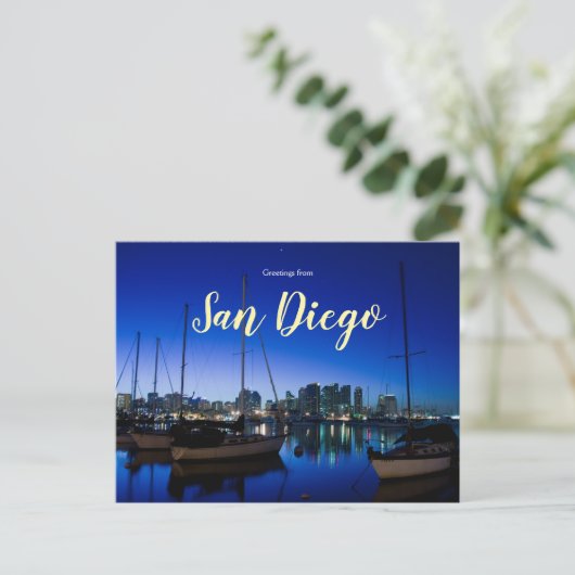 Grüße aus San Diego Postcard Bay Kalifornien Postkarte (Stehend Vorderseite)