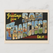 Grüße aus San Francisco Grossbuchstaben Vintag Postkarte (Vorderseite)