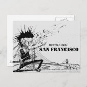 Grüße aus San Francisco Punk Rock Reise Postkarte (Vorne/Hinten)
