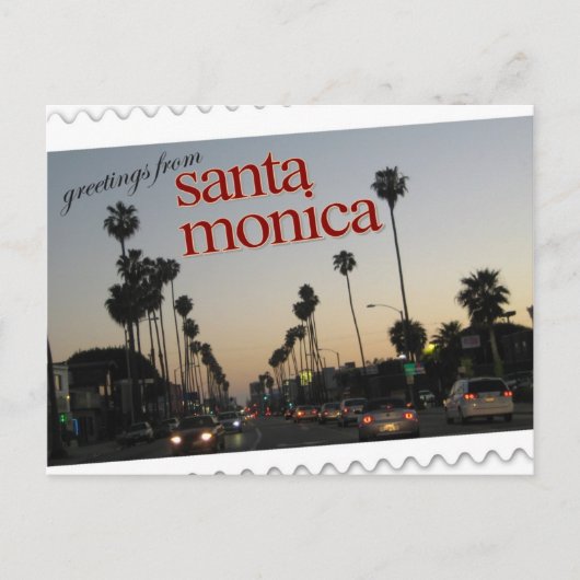 Grüße aus Santa Monica, Kalifornien Postkarte (Vorderseite)