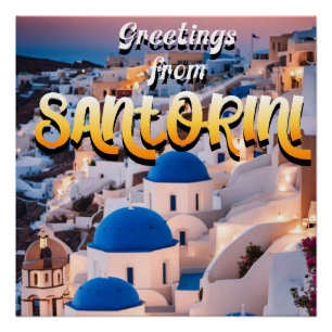Grüße aus Santorini Poster
