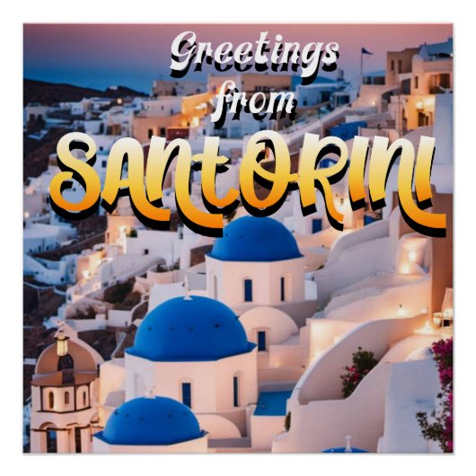 Grüße aus Santorini Poster (Vorderseite)
