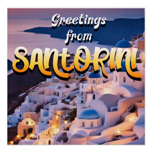 Grüße aus Santorini Poster (Vorderseite)