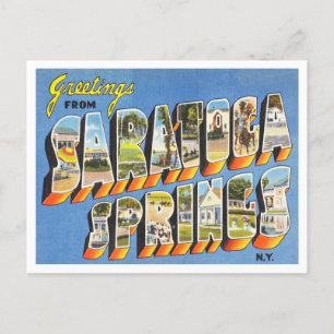 Grüße aus Saratoga Springs, New York Reise Postkarte