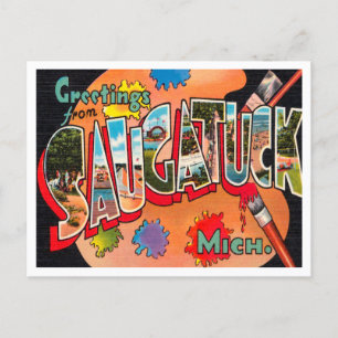Grüße aus Saugatuck, Michigan Vintage Reise Postkarte