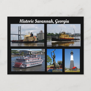 Grüße aus Savannah Georgia Feiertagspostkarte