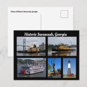 Grüße aus Savannah Georgia Feiertagspostkarte (Vorne/Hinten)