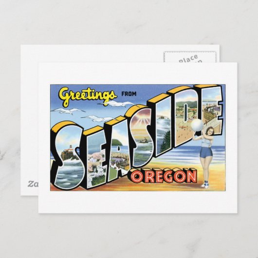 Grüße aus Seaside, Oregon Postkarte (Vorne/Hinten)