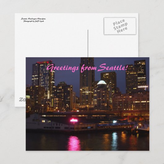 Grüße aus Seattle! Postkarte (Vorne/Hinten)