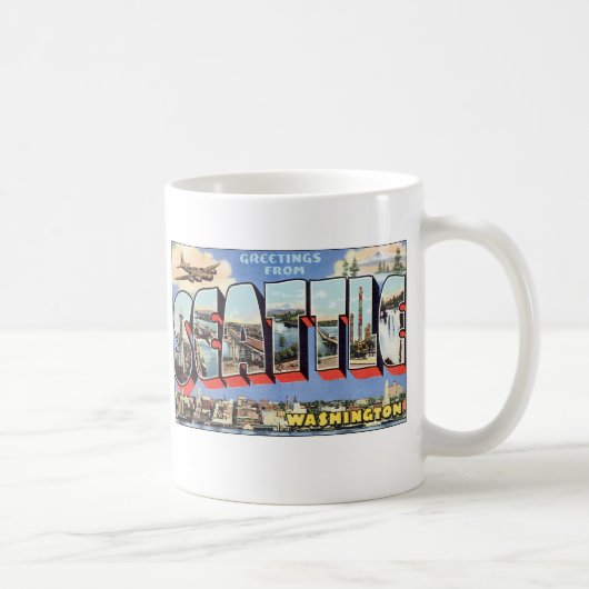 Grüße aus Seattle, WA Kaffeetasse (Rechts)