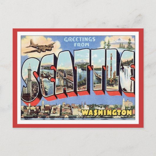 Grüße aus Seattle, Washington, USA Postkarte (Vorderseite)