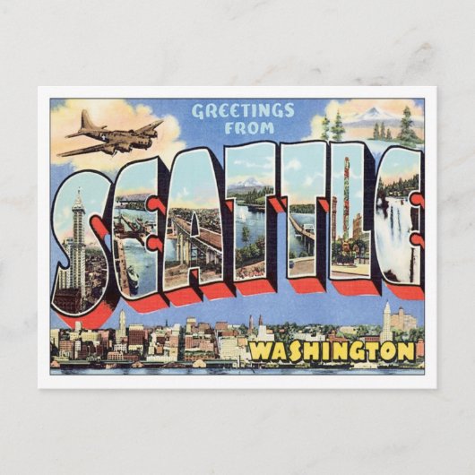 Grüße aus Seattle, Washington, USA Postkarte (Vorderseite)