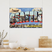 Grüße aus Seattle Washington, Vintag Poster (Küche)