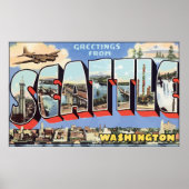 Grüße aus Seattle Washington, Vintag Poster (Vorne)