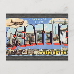Grüße aus Seattle Washington, Vintag Postkarte
