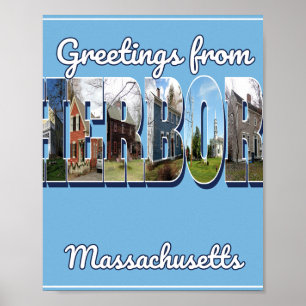 Grüße aus Sherborn Massachusetts Fotodruck Poster