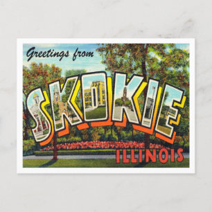Grüße aus Skokie, Illinois Vintage Reise Postkarte