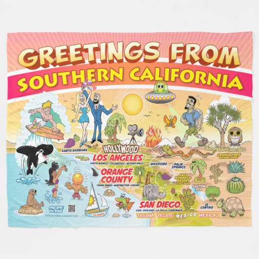 Grüße aus SoCal Fleece Blanket (Vorderseite (Horizontal))