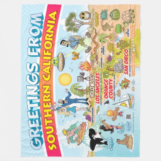 Grüße aus SoCal Fleece Blanket (Vorderseite)