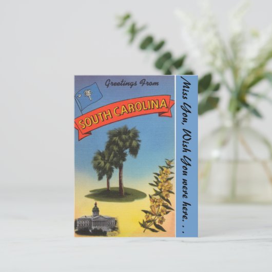 Grüße aus South Carolina Postkarte (Stehend Vorderseite)