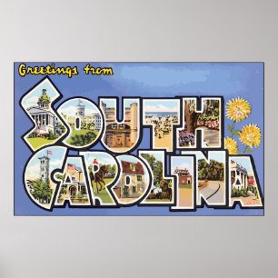 Grüße aus South Carolina, Vintag Poster