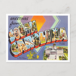 Grüße aus South Carolina Vintage Reise Postkarte