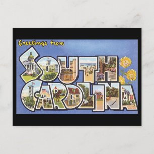 Grüße aus South Carolina_Vintage Travel Postkarte
