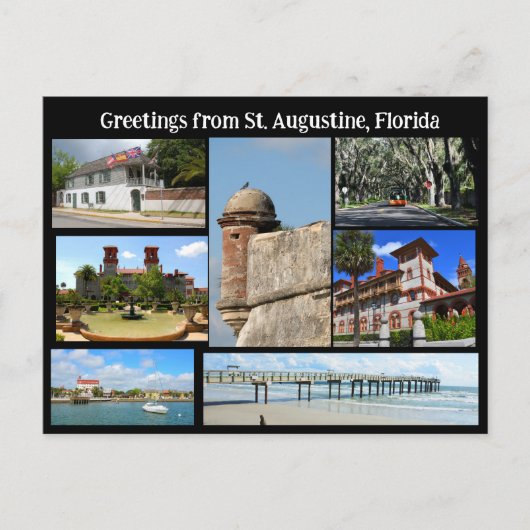 Grüße aus St. Augustine Postkarte (Vorderseite)