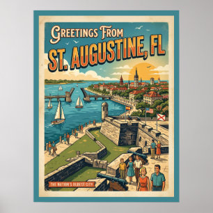 Grüße aus St. Augustine Retro Poster