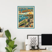 Grüße aus St. Augustine Retro Poster (Heimbüro)