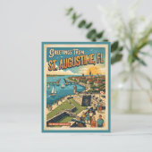 Grüße aus St. Augustine Retro Postkarte (Stehend Vorderseite)
